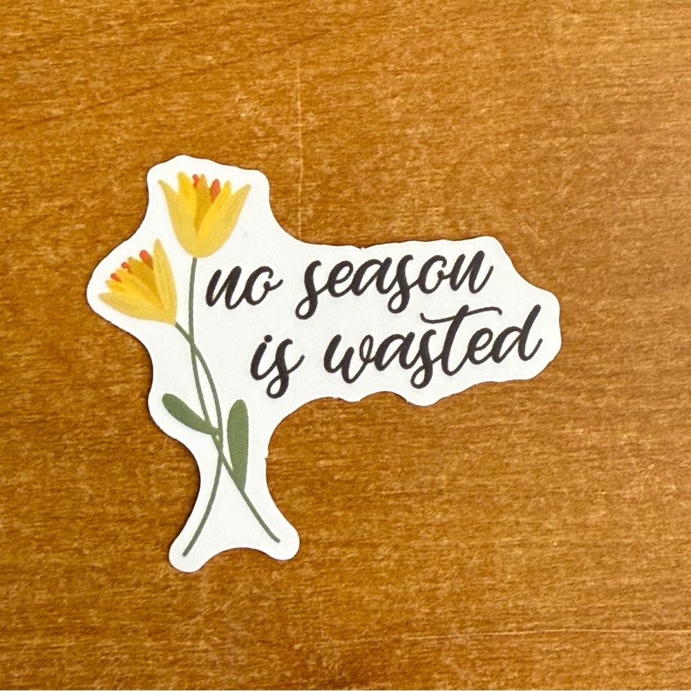 Floral Inspirational Sticker - Yellow and‎ Green